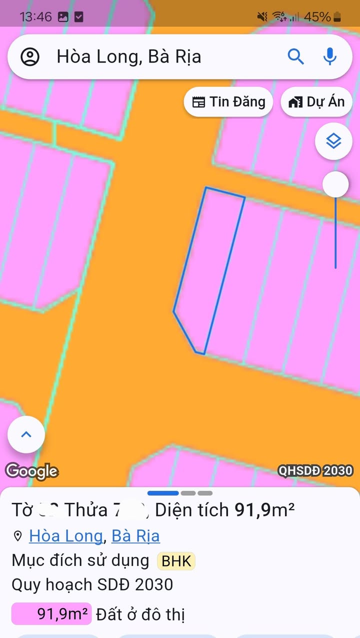 Đất thổ cư Hòa Long 100m² giá 1.3 tỷ - Lô góc 2 mặt tiền cực đẹp!