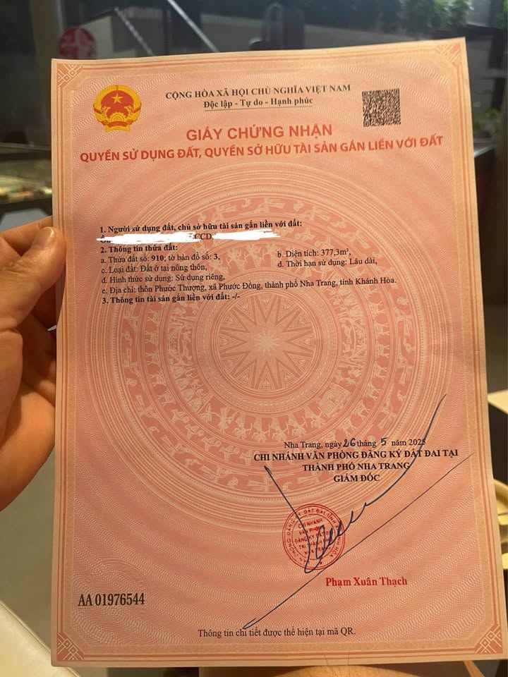 Đất thổ cư 377m² Phước Đồng Nha Trang giá 5.66 tỷ - Sổ hồng chính chủ, pháp lý rõ ràng!