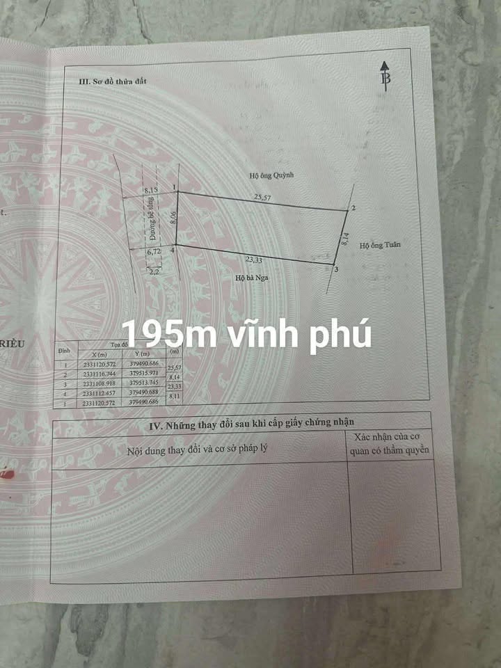 Đất Vĩnh Phú Mạo Khê 195m² – Mặt tiền 8m, Đường ô tô tận nơi!