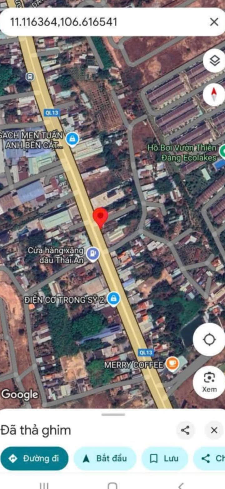 Đất mặt tiền Quốc lộ 13, Thới Hòa, 1080m² - Giá rẻ, đầu tư sinh lời!