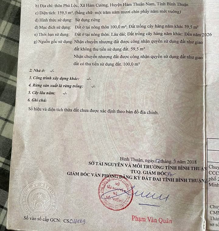 Đất thổ cư 100m² tại xã Hàm Cường, 160m² chỉ 350 triệu - Cơ hội đầu tư tuyệt vời!