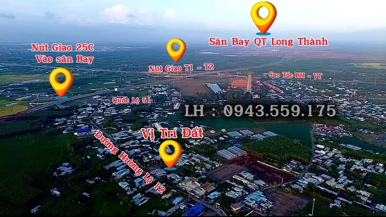 Đất nền đường Hương Lộ 12, Long Thành 125m² giá 1.8 tỷ - Đầu tư sinh lời vượt trội!