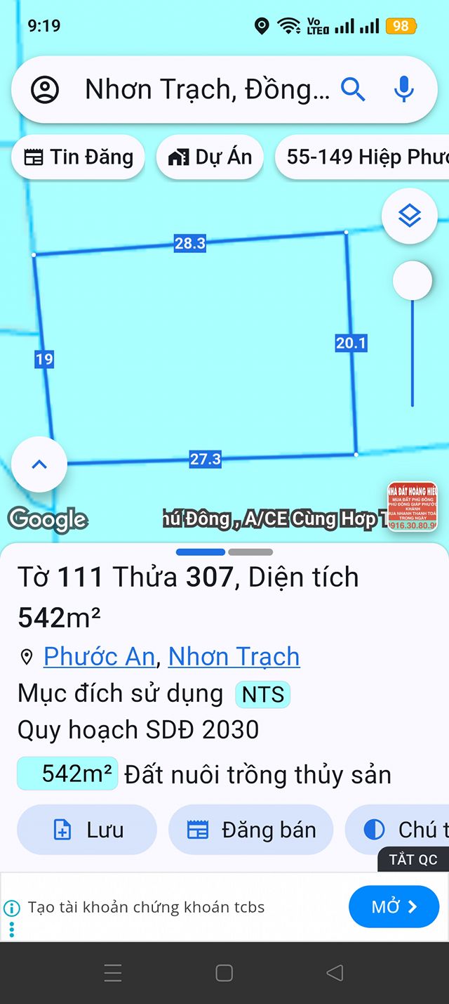 Đất nền Phước An Nhơn Trạch 542m² - Giá chỉ 900 triệu, sổ đỏ chính chủ!