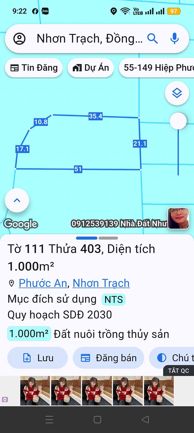Đất nền Phước An Nhơn Trạch 1000m² giá 1.4 tỷ - Cơ hội đầu tư hấp dẫn!