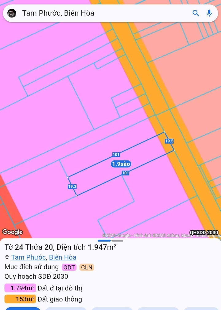 Đất thổ cư 4400m² mặt tiền đường Nguyễn Khắc Hiếu, Biên Hòa - Giá 14.5 tỷ