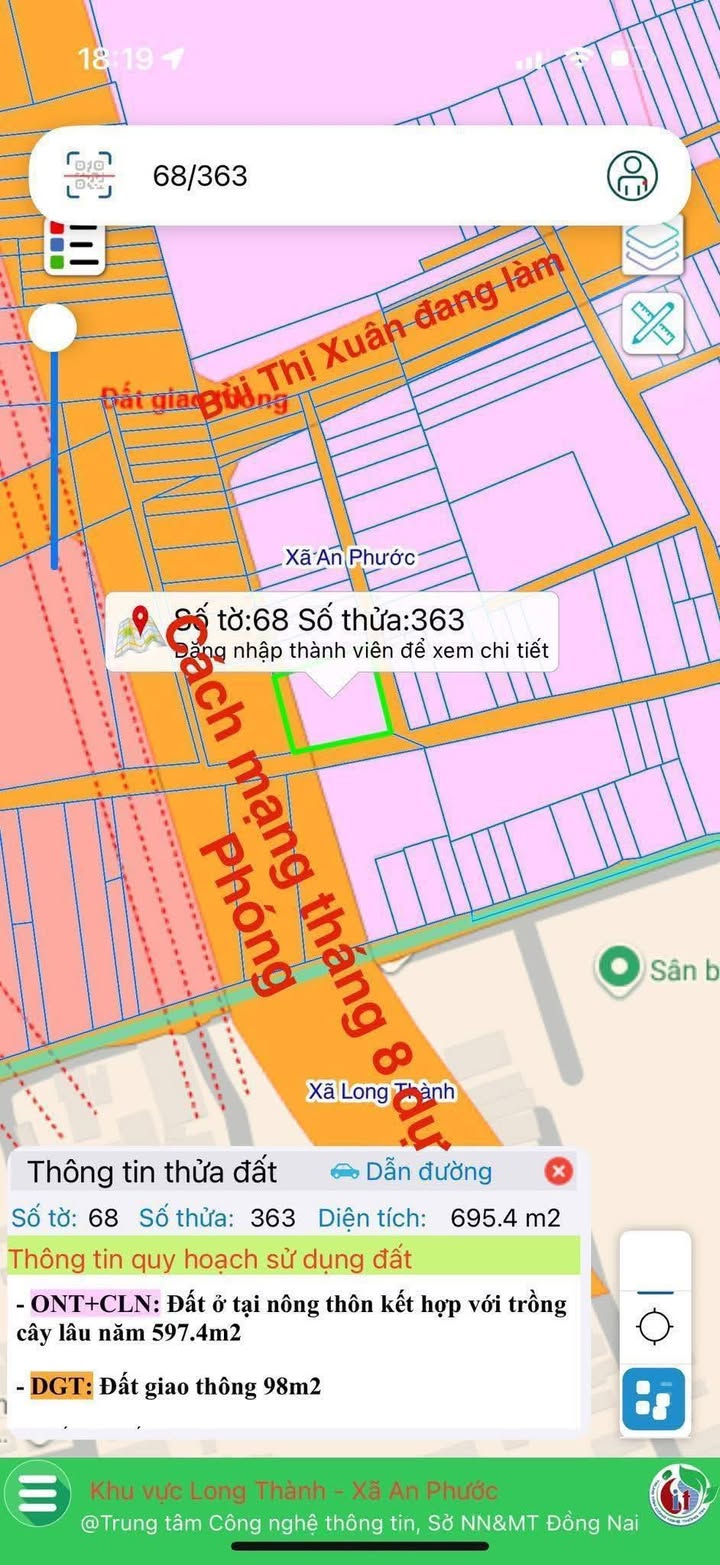 Đất nền 654.25m² tại ấp 3, Long Thành - Tiềm năng đầu tư sinh lời