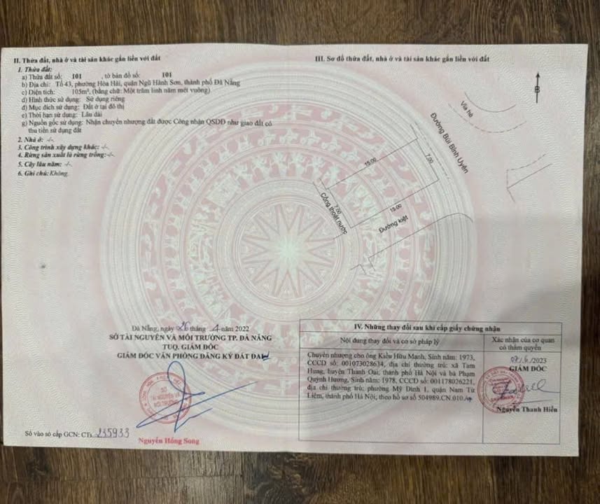 Lô góc 2 mặt tiền sát biển Bùi Bỉnh Uyên 105m² giá 5.6 tỷ - Cơ hội đầu tư tuyệt vời!