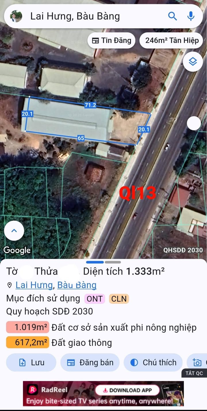 Nhà xưởng đường Quốc lộ 13, Lai Hưng, Bến Cát, 1332m² - Đầu tư sinh lời ngay!