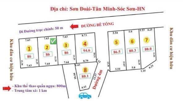 Đất thổ cư 80m² tại Tân Minh, Sóc Sơn - Đầu tư sinh lời ngay lập tức!