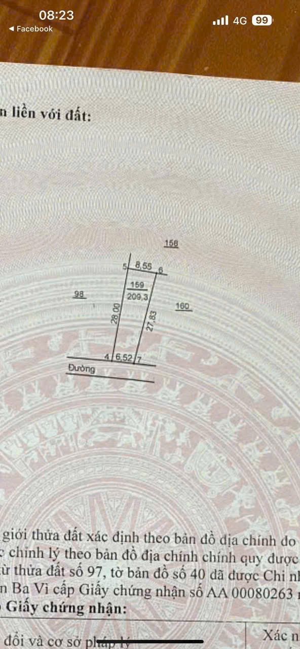 Đất nền Sơn Đà Ba Vì 209m² giá 1.9 tỷ - Cơ hội đầu tư tuyệt vời!