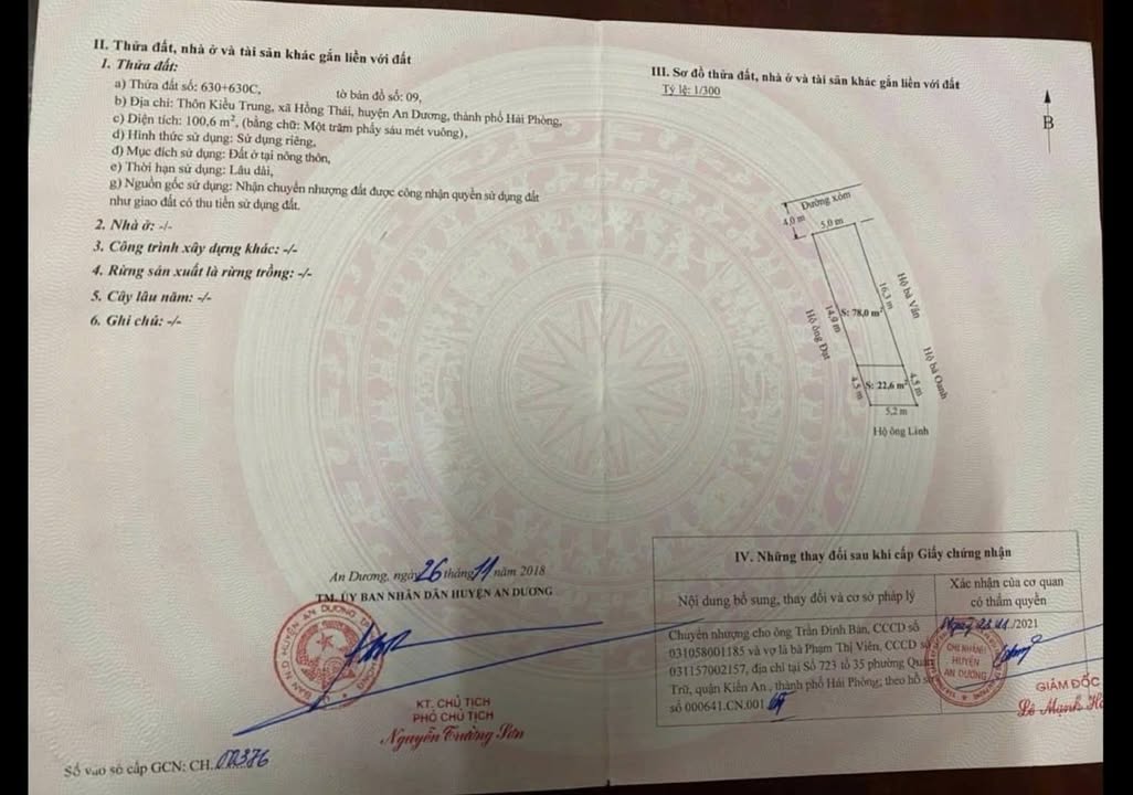 Bán đất Hồng Thái, An Dương 100,6m² giá 2,8 tỷ - Đường ô tô tránh nhau!