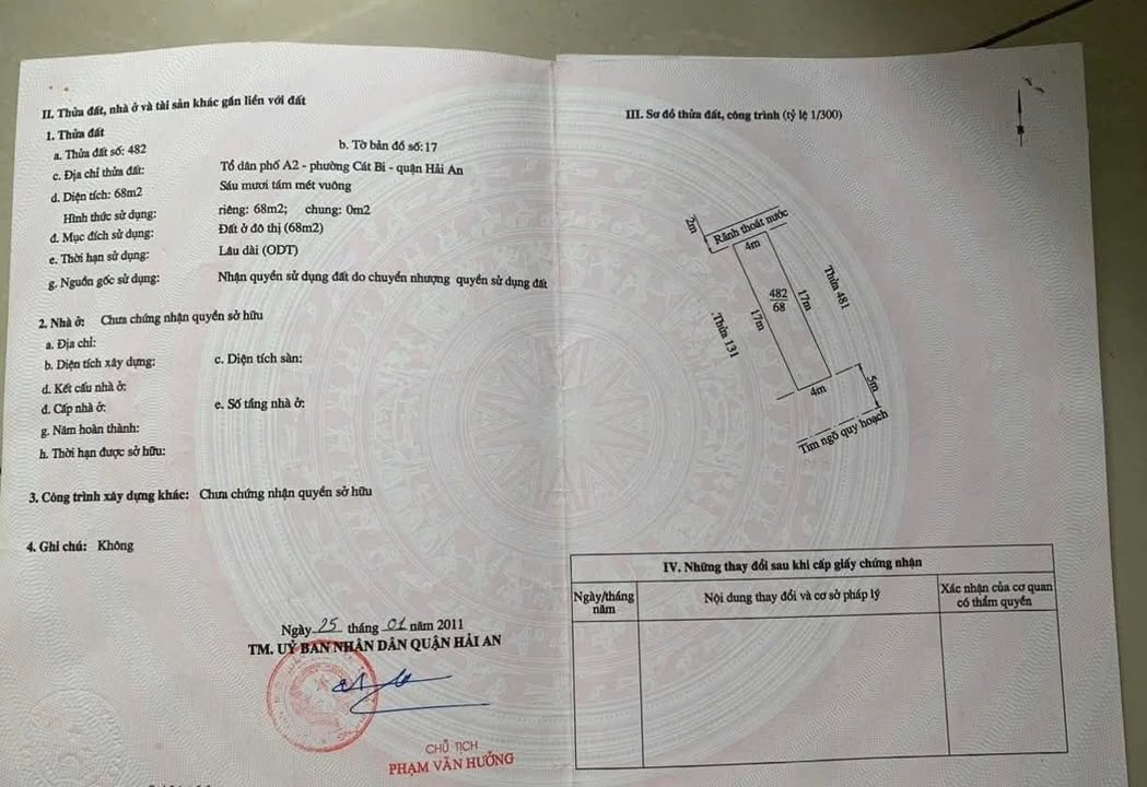 Đất mặt ngõ Nguyễn Văn Hới Hải Phòng 68m² giá 4.35 tỷ - Ô tô vào tận đất!