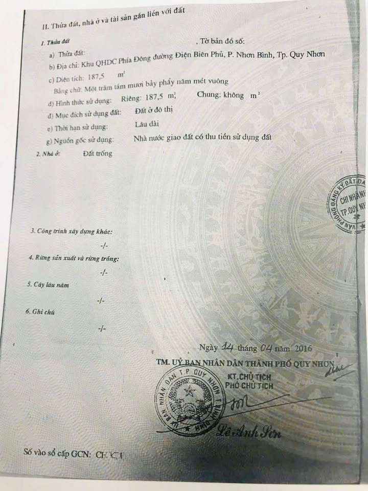 Đất mặt tiền đường Điện Biên Phủ - 375m² giá 13.5 tỷ - Cơ hội đầu tư hấp dẫn!