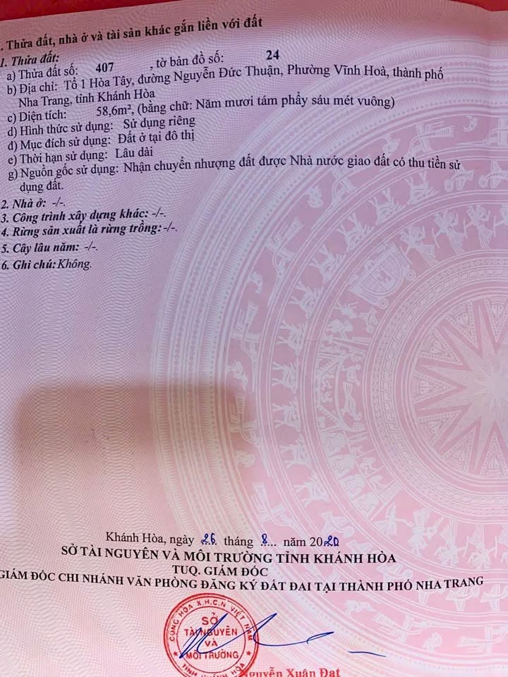 Đất hẻm ô tô Nguyễn Đức Thuận, Vĩnh Hoà 58.6m² giá 2.35 tỷ - Sổ hồng thổ cư chính chủ!