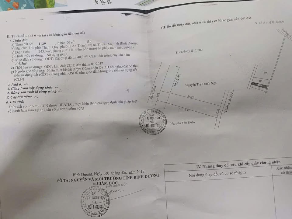 Đất thổ cư An Thạnh 245m² giá chỉ 2 tỷ - Cơ hội đầu tư hấp dẫn!