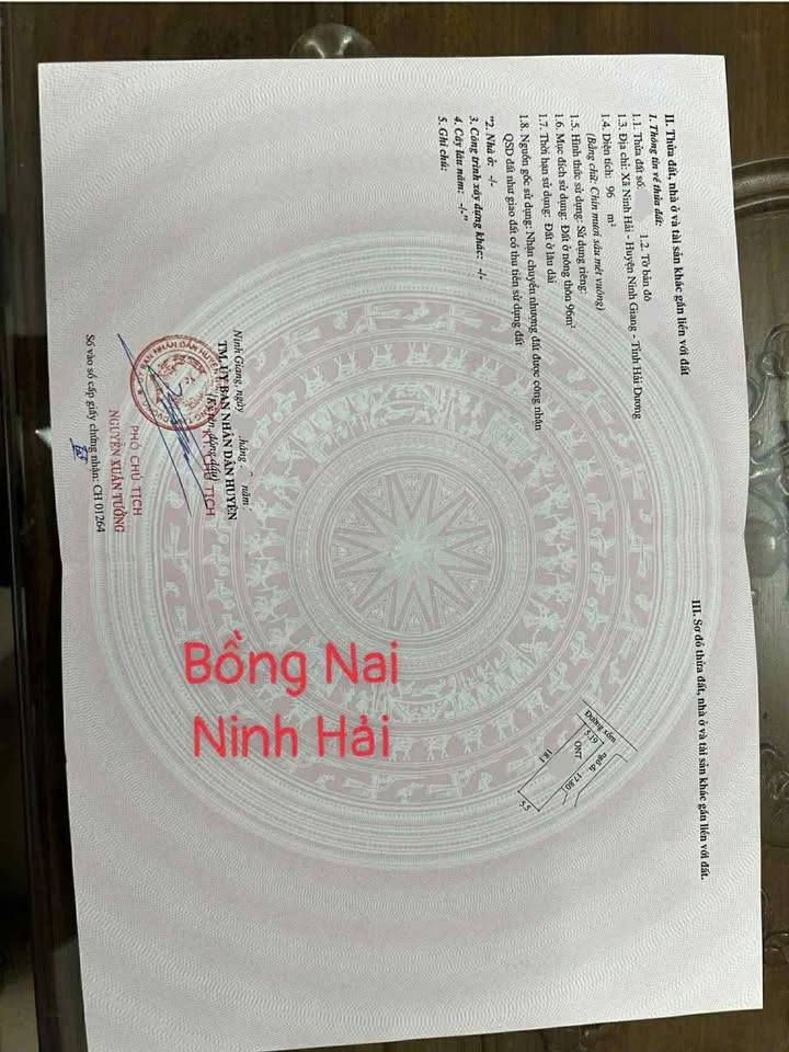 Đất nền góc 2 mặt tiền tại Ninh Hải, Ninh Giang 96m² - Chính chủ bán gấp!