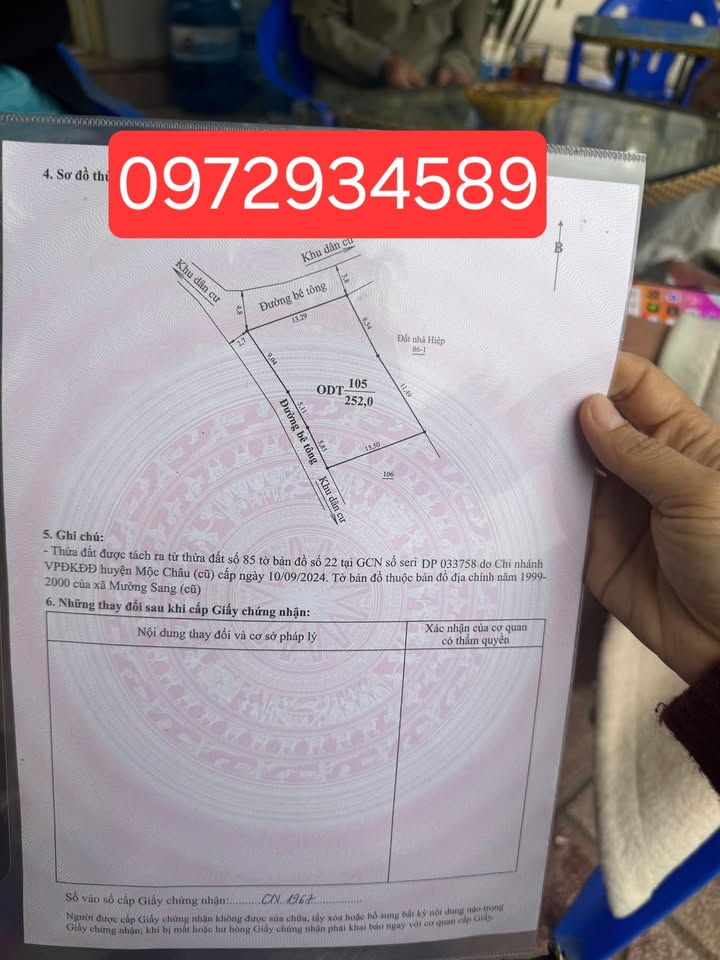 Đất nền 2 mặt tiền Mộc Châu 260m² giá 2.6 tỷ - Đầu tư sinh lời ngay!