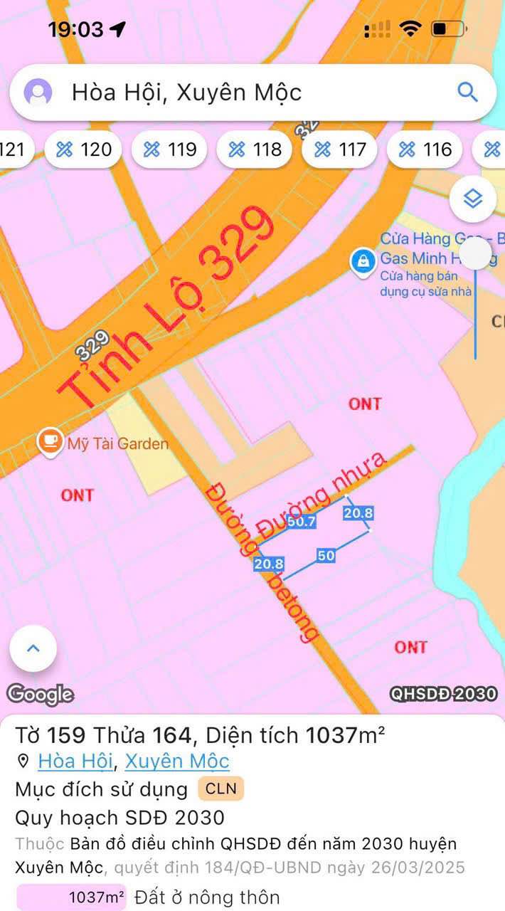 Đất vườn nhãn Hòa Hội Xuyên Mộc 10647m² giá 2 tỷ - Lô góc 2 mặt tiền!