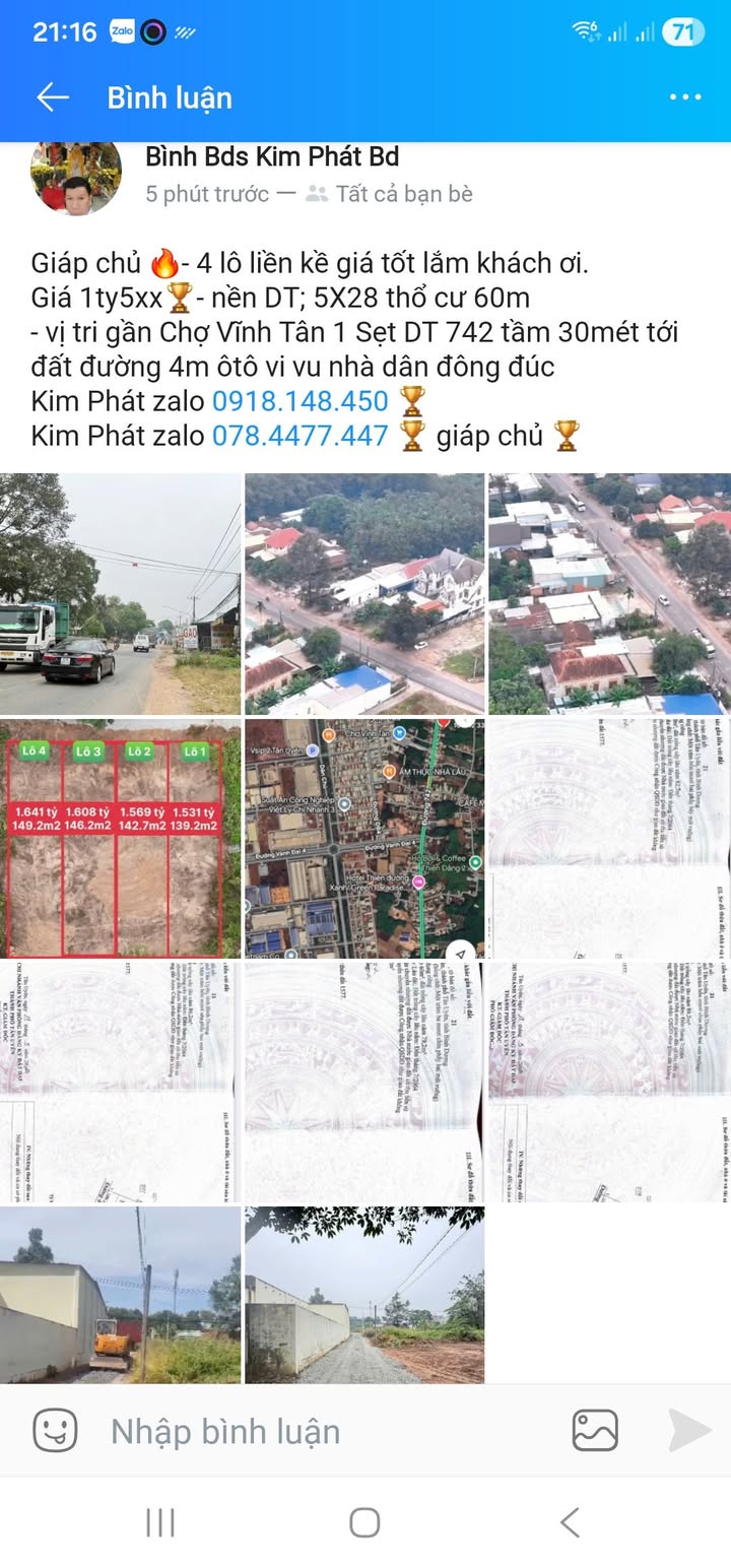 Đất nền Vĩnh Tân 140m² giá 1.5 tỷ - Cơ hội đầu tư hấp dẫn!