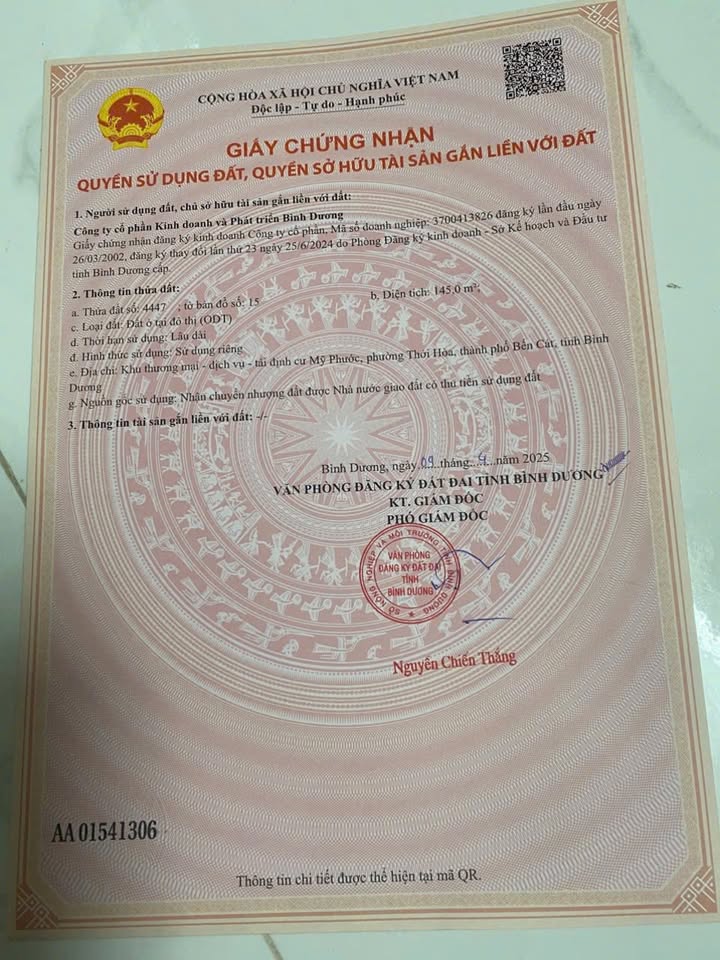 Đất nền Bến Cát 145m² giá 1.7 tỷ - Cơ hội đầu tư tuyệt vời!