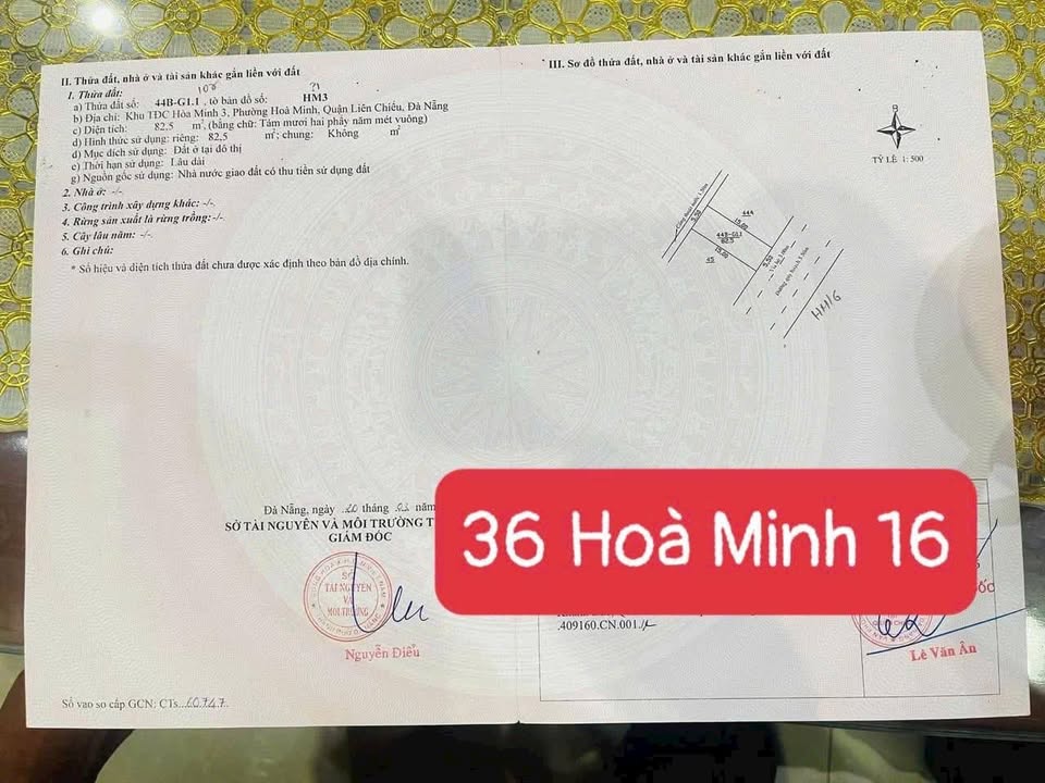 Đất mặt tiền Hòa Minh Đà Nẵng 82.5m² giá 5.55 tỷ - Gần biển Nguyễn Tất Thành!
