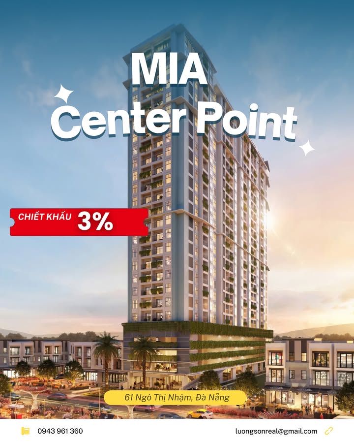 Căn hộ 2PN Mia Center Point Đà Nẵng 63m² giá 2.9 tỷ - View biển tuyệt đẹp!