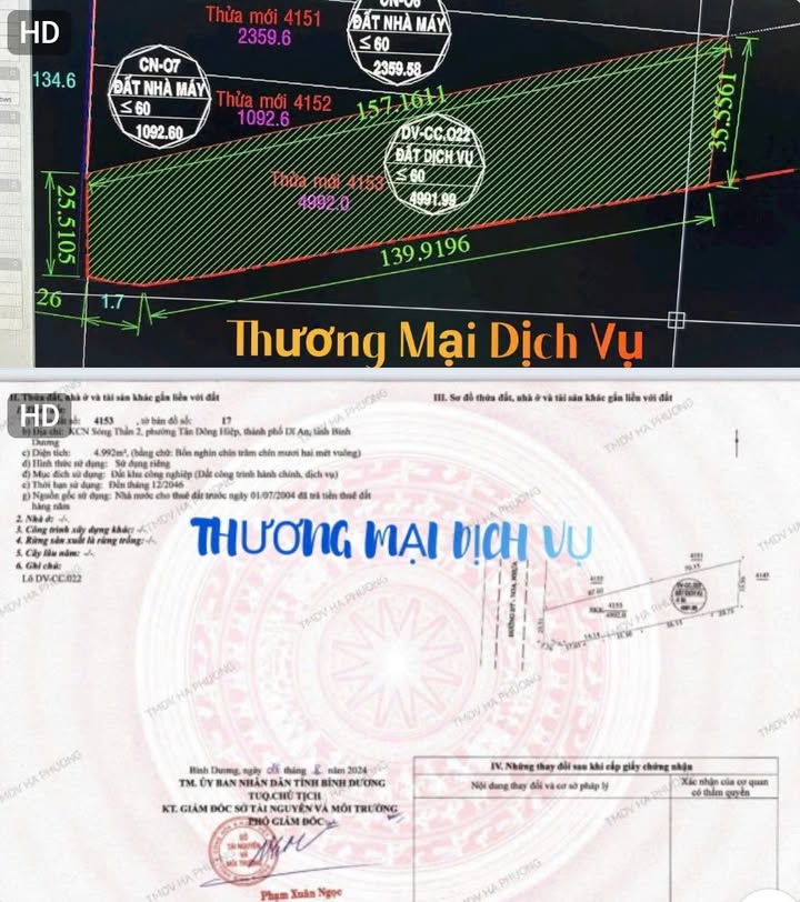 Đất thương mại dịch vụ mặt tiền ĐT743, Dĩ An 5000m² giá 35 tỷ - Cơ hội đầu tư tuyệt vời!