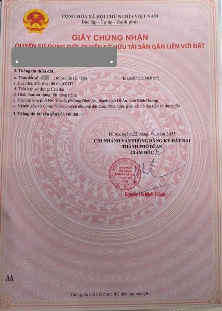 Đất nền KDC Phú Hồng Thịnh, Dĩ An 60m² giá 3.7 tỷ - Đầu tư sinh lời ngay!