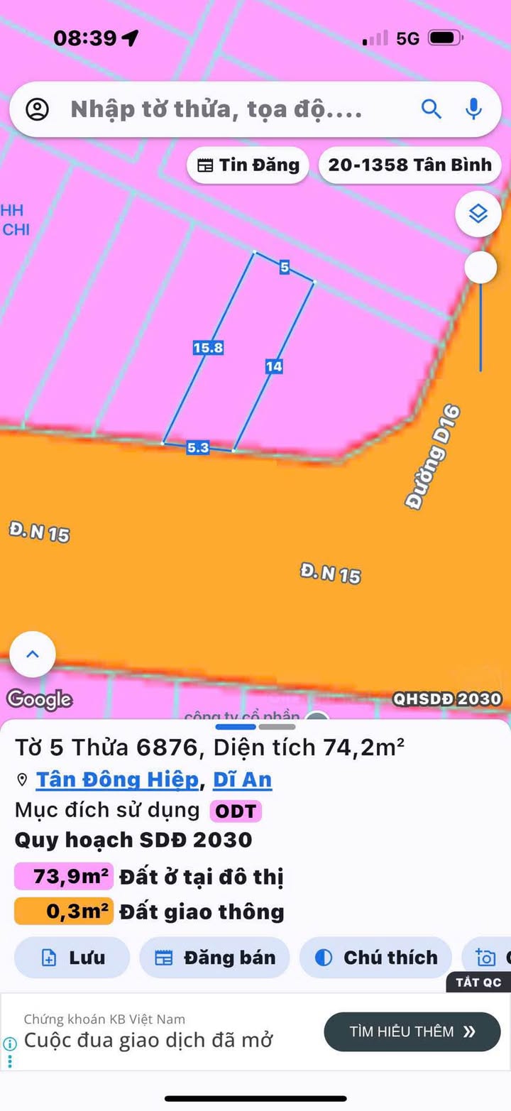 FrontHouse Dĩ An đường N15 74m² giá 3.9 tỷ - Kinh doanh sầm uất!