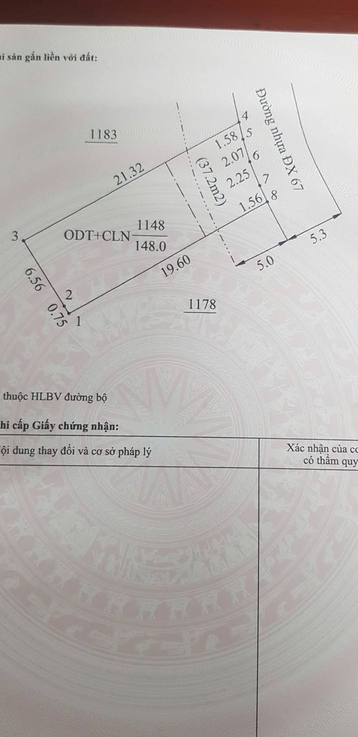 Đất thổ cư Phú An, Bến Cát 159.8m² giá 1.2 tỷ - Cơ hội đầu tư hấp dẫn!