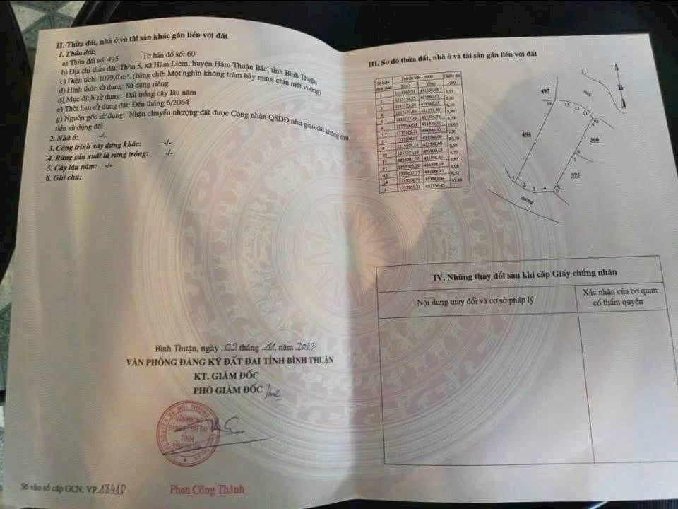 Đất nông nghiệp 1079m² tại thôn 5 Hàm Liêm - Giá chỉ 550 triệu VND!