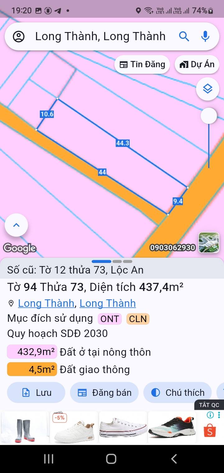 Nhà cấp 4 góc 2 mặt tiền Lộc An 413.6m² giá 6 tỷ - Đầu tư sinh lời!