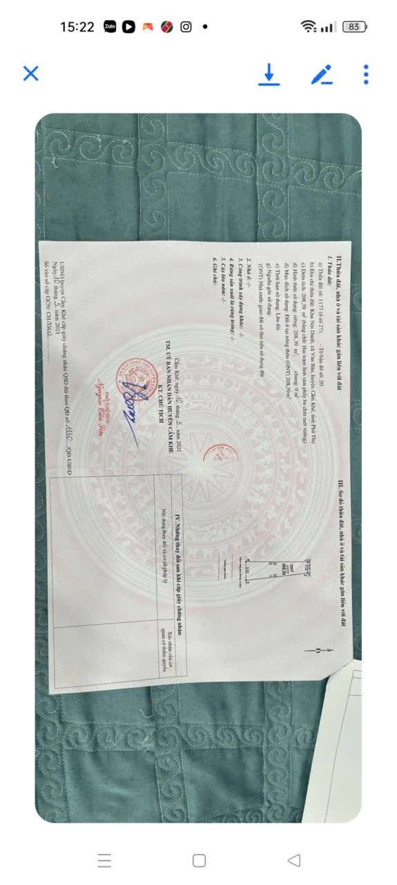 Đất thổ cư Vân Bán, Cẩm Khê 208m² - Phù hợp kinh doanh, giá thỏa thuận!