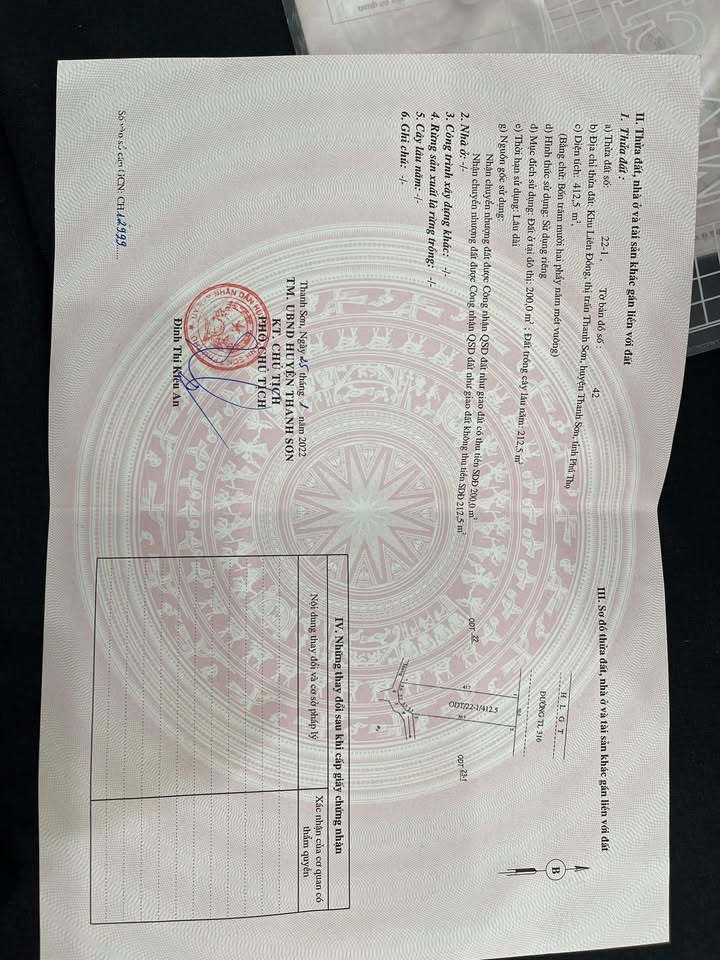 Đất nền Thanh Sơn, Phú Thọ 412m² - Giá thỏa thuận, vị trí đẹp!