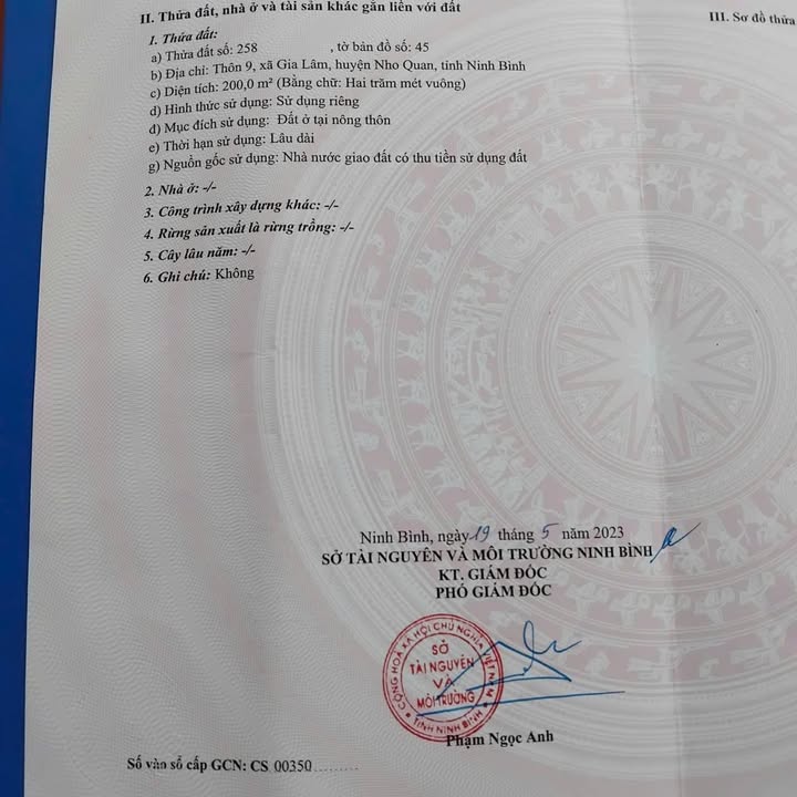 Đất nền Gia Lâm 200m² giá 800 triệu - Sổ đỏ chính chủ, đầy đủ thổ cư!