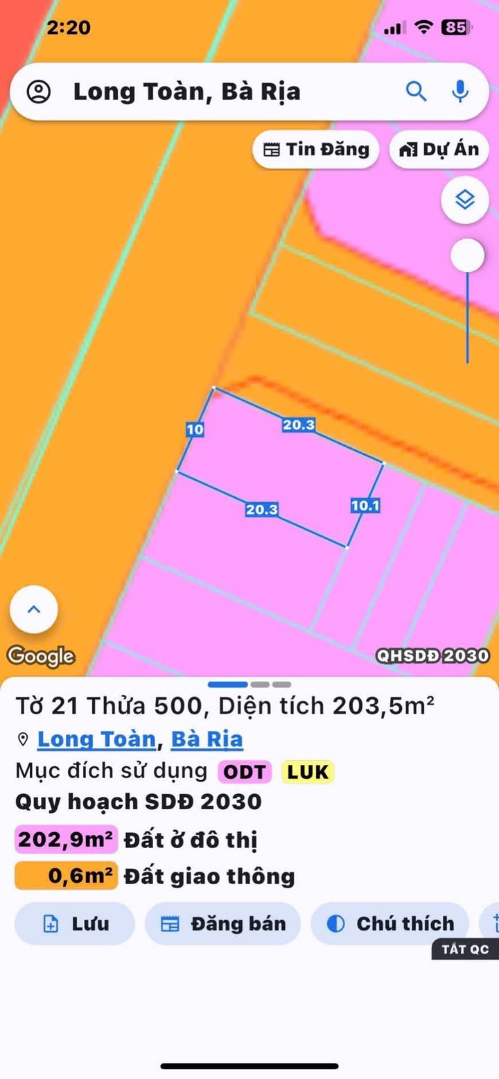 Lô đất biệt thự góc 2 mặt tiền đường Phạm Hùng, Bà Rịa 203m² - Cơ hội đầu tư tuyệt vời!