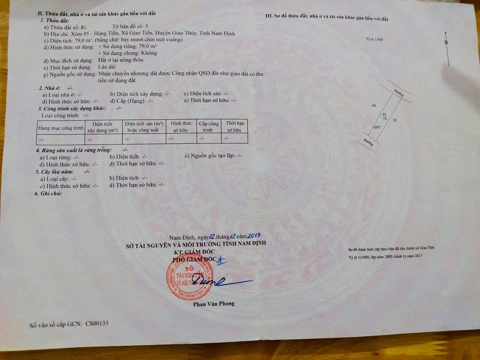 Bán đất Giao Tiến, Giao Thủy 80m² chỉ 1.55 tỷ - Sổ đỏ chính chủ!