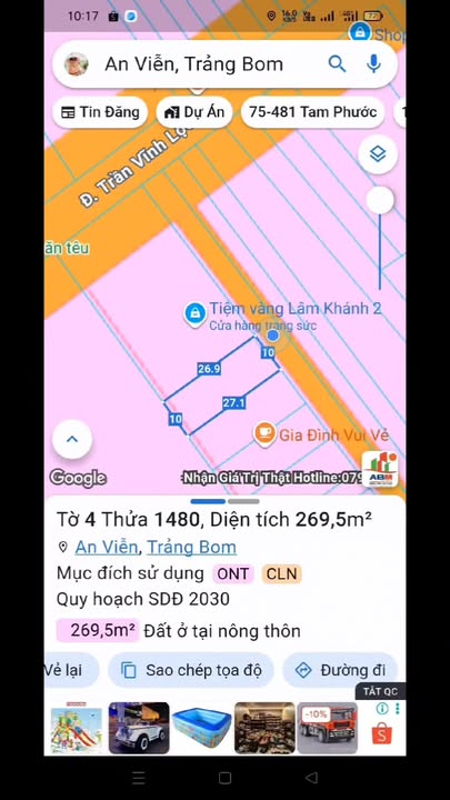 Đất vàng 270m² tại An Viễn, Trảng Bom chỉ 2.3 tỷ - Cơ hội đầu tư sinh lời!