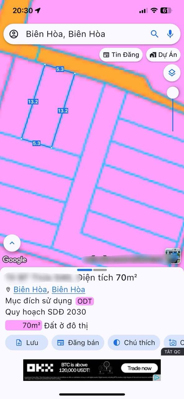 Đất thổ cư Biên Hòa 70m² giá 1.92 tỷ - Sổ riêng chính chủ!