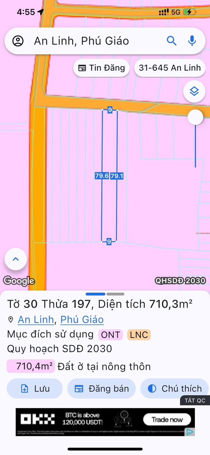 Đất nông nghiệp An Long, Phú Giáo 710m² giá chỉ 1.4 tỷ - Đầu tư sinh lời ngay!