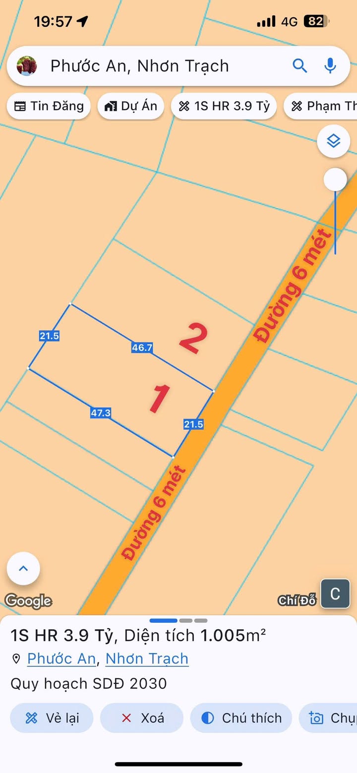 Đất nền liền kề Nhơn Trạch 2000m² giá chỉ 3 triệu/m² - Vị trí đắc địa