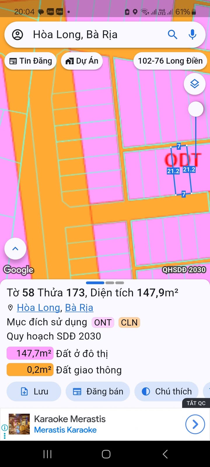 Đất nền Hòa Long 147m² giá 1.8 tỷ - Sổ đỏ chính chủ, vị trí đẹp!