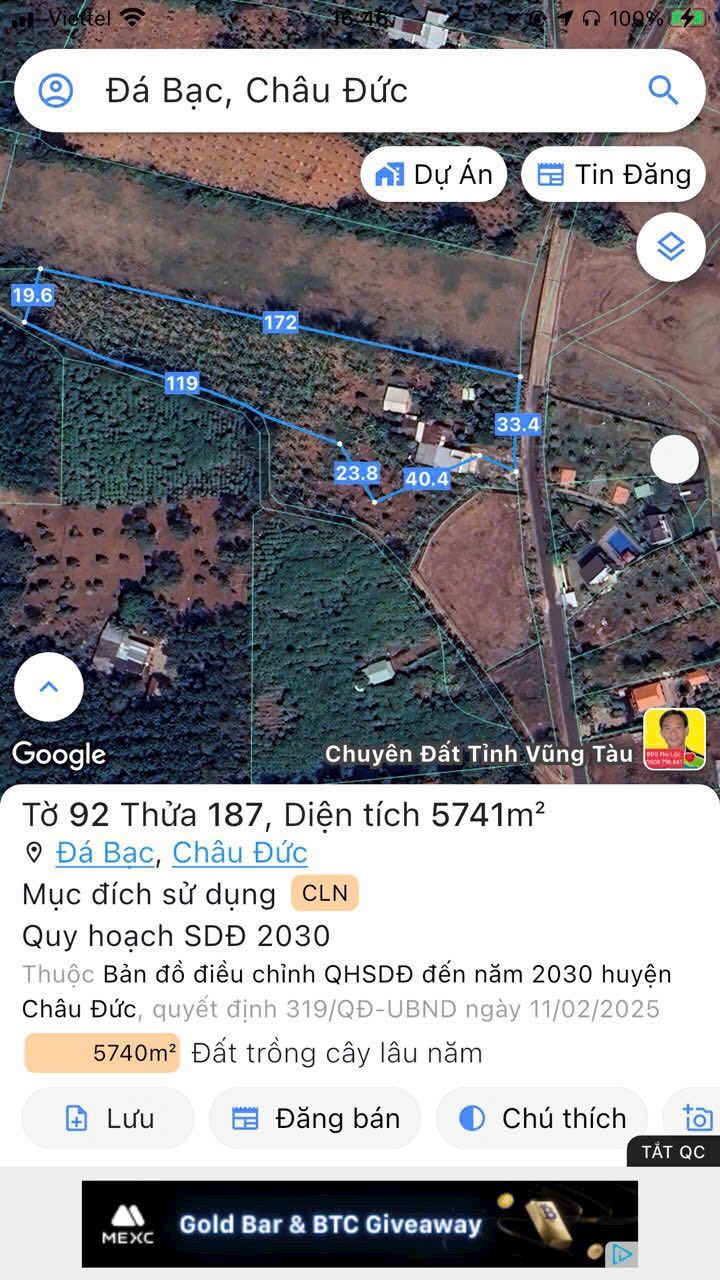 Bán gấp nhà vườn Nghĩa Thành, Bà Rịa - Vũng Tàu 7371m² - View hồ tuyệt đẹp!