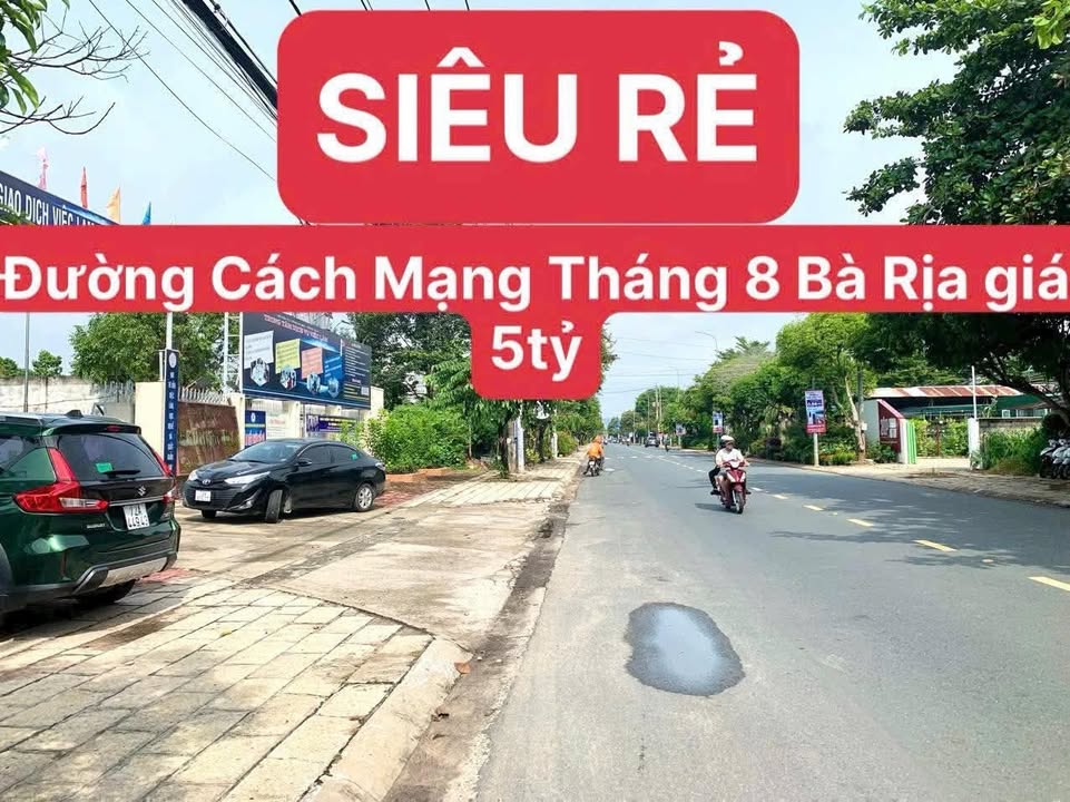 Đất nền 853m² mặt tiền đường Cách Mạng Tháng 8, Bà Rịa chỉ 5 tỷ - Cơ hội đầu tư hấp dẫn!