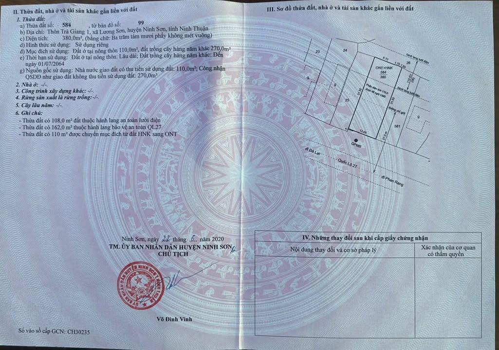 Đất thổ cư mặt đường QL27A, thôn Trà Giang 1, 378m² giá 378 triệu - Đầu tư sinh lời ngay!