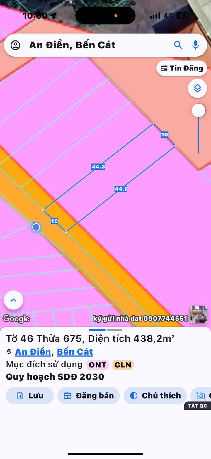 Đất nền An Điền Bến Cát 440m² giá 2.2 tỷ - Đầu tư sinh lời ngay!