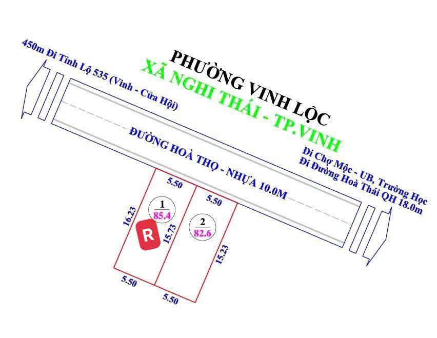 Đất nền Khối Thái Thọ, Nghi Thái 82.6m² giá 2.15 tỷ - Phù hợp kinh doanh và xây nhà ở