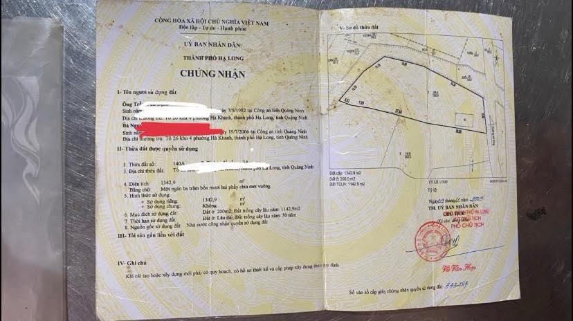 Đất ở phường Hà Khánh, Hạ Long 1.342m² giá chỉ 13,42 tỷ - Đầu tư sinh lời!