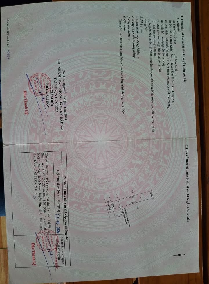 Đất thổ cư Hòa Khánh Nam, Đức Hòa, Long An 140m² - Sổ hồng riêng, giá tốt thương lượng!