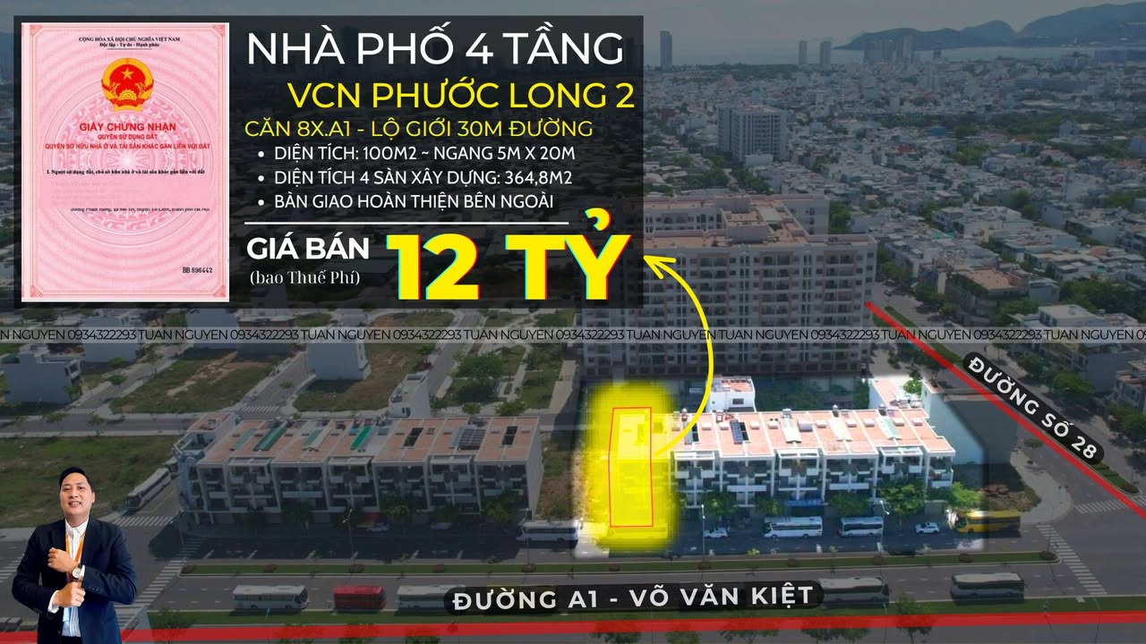 Nhà liên kế 4 tầng đường Võ Văn Kiệt 100m² giá 12 tỷ - Đầu tư sinh lời ngay!